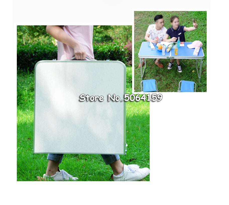 47x23 Outdoor Folding Table – Adjustable Height, Waterproof & Portable for Camping, BBQ, Fishing