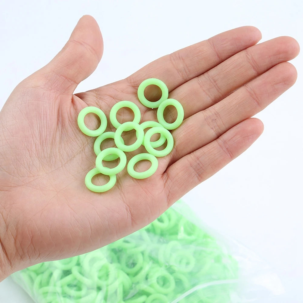 10/20PCS Fluorescent Silicone Tent Nail Rings – Luminous O-Shaped Outdoor Camping Accessories