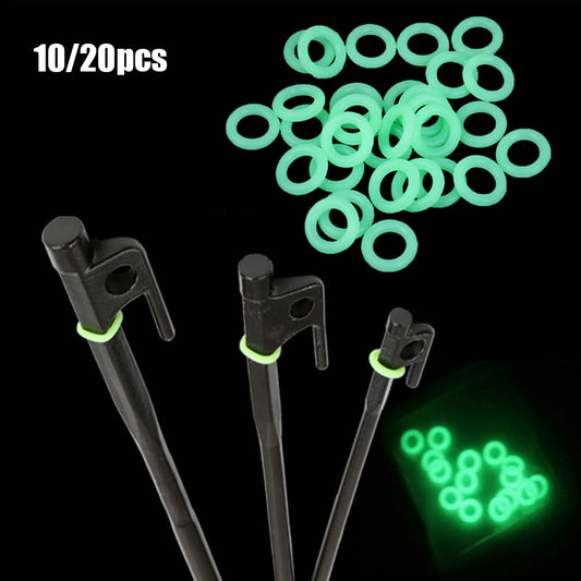 10/20PCS Fluorescent Silicone Tent Nail Rings – Luminous O-Shaped Outdoor Camping Accessories