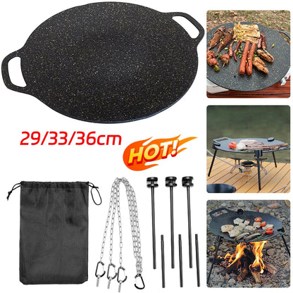 Adjustable Tripod BBQ Tray – Multi-Functional Outdoor Cooking & Grilling Pan