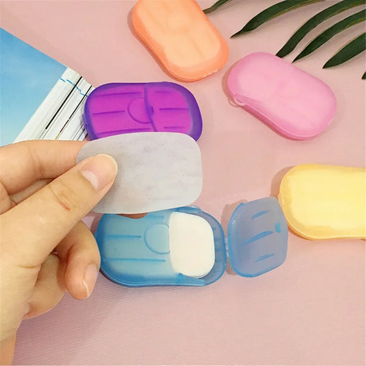 20PCS/Box Disposable Soap Paper – Convenient Travel Hand Wash & Bath Soap Sheets