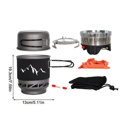 Portable Windproof Camping Stove Set – Complete Outdoor Cooking Kit