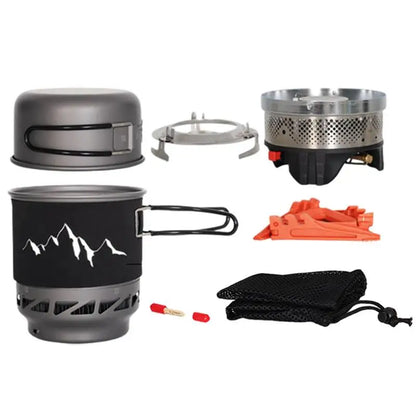 Portable Windproof Camping Stove Set – Complete Outdoor Cooking Kit