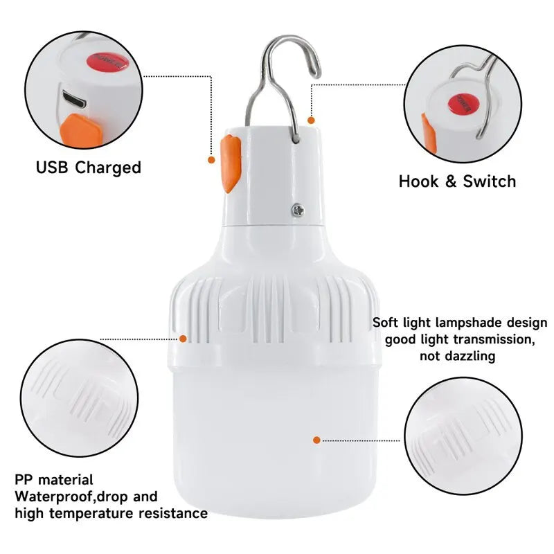 Ultra-Bright Rechargeable LED Camping Lantern – Portable, Hanging & Long-Lasting