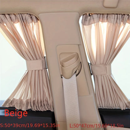 2PCS Universal Car Sun Shade Curtains – Foldable UV Protection for Side Windows