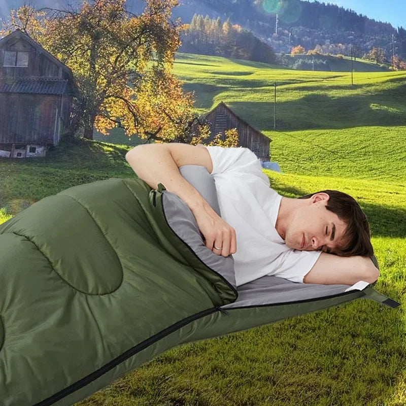 Extra-Thick XL Sleeping Bag – Waterproof, Oversized, and Portable for Year-Round Comfort