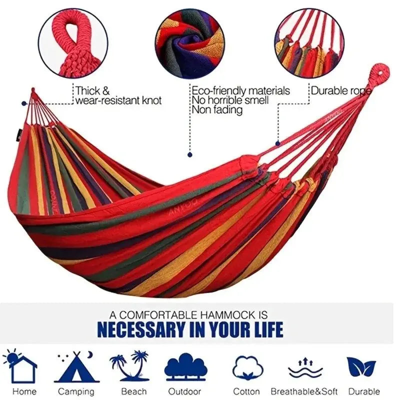 Single Person Outdoor Camping Hammock – High Strength Nylon Parachute Fabric