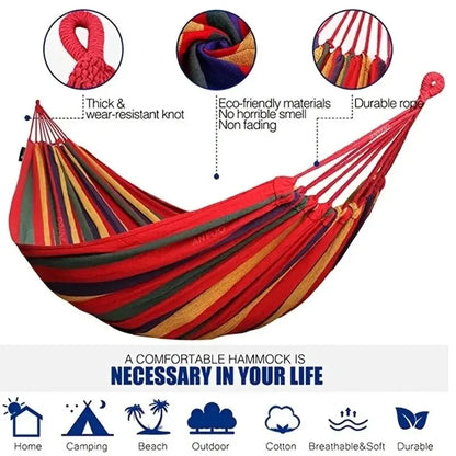 Single Person Outdoor Camping Hammock – High Strength Nylon Parachute Fabric