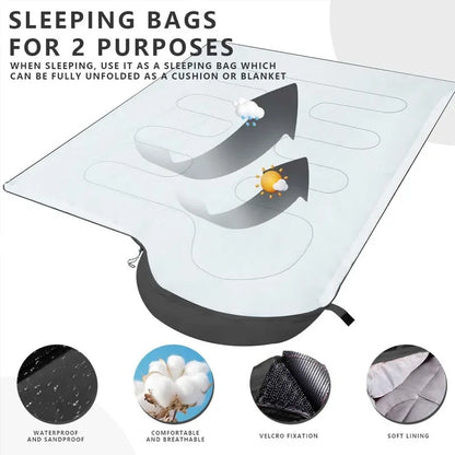 Extra-Thick XL Sleeping Bag – Waterproof, Oversized, and Portable for Year-Round Comfort