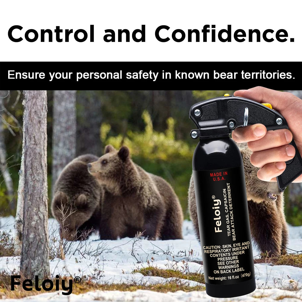 Bear Spray – Powerful Long-Range Protection, Wolf-Resistant Mist for Camping & Hunting