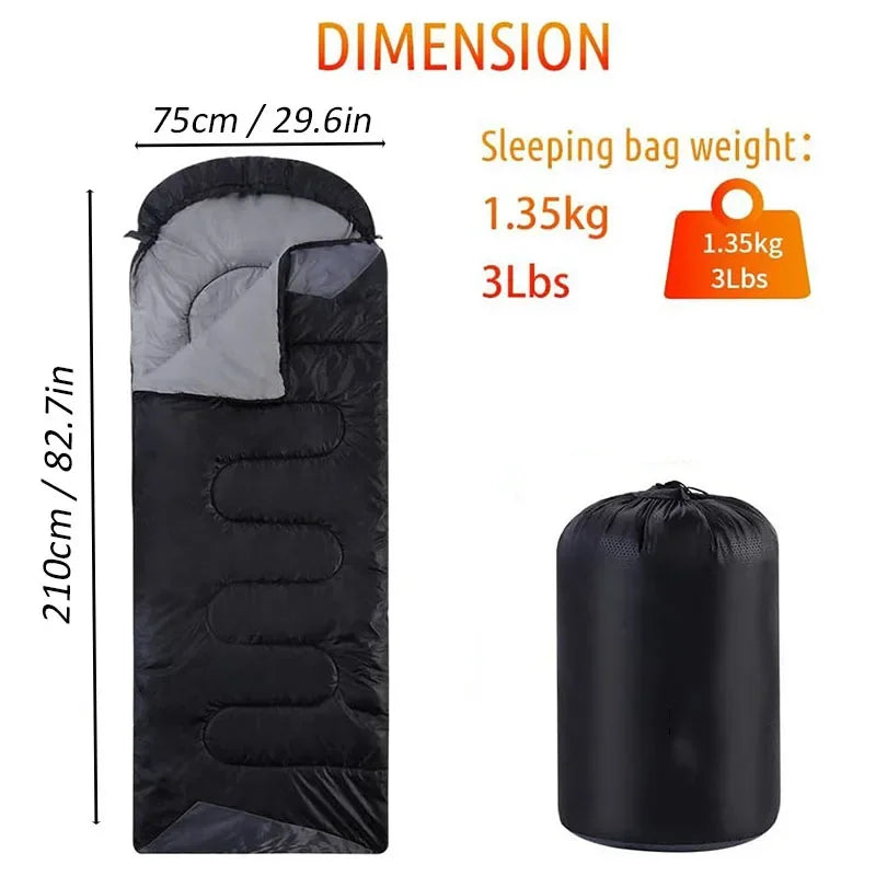 Extra-Thick XL Sleeping Bag – Waterproof, Oversized, and Portable for Year-Round Comfort