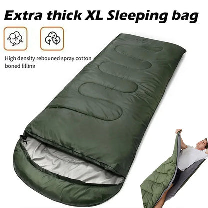 Extra-Thick XL Sleeping Bag – Waterproof, Oversized, and Portable for Year-Round Comfort