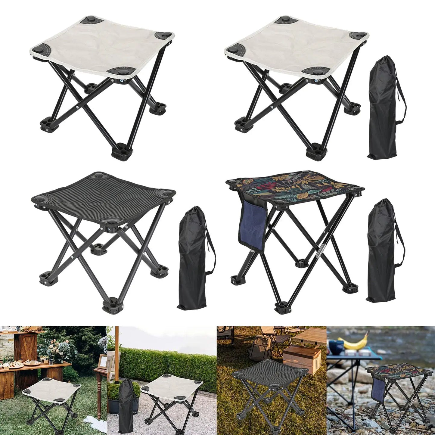 Foldable Camping Stool Collapsible Stool Lightweight Easy to Carry Heavy Duty