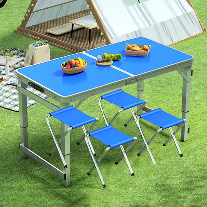 47x23 Outdoor Folding Table – Adjustable Height, Waterproof & Portable for Camping, BBQ, Fishing