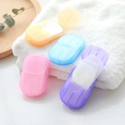 20PCS/Box Disposable Soap Paper – Convenient Travel Hand Wash & Bath Soap Sheets