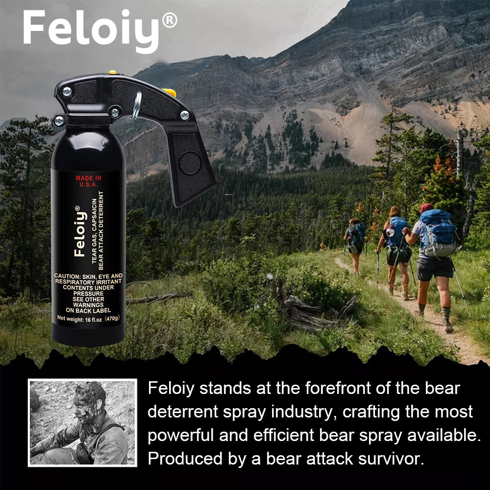 Bear Spray – Powerful Long-Range Protection, Wolf-Resistant Mist for Camping & Hunting