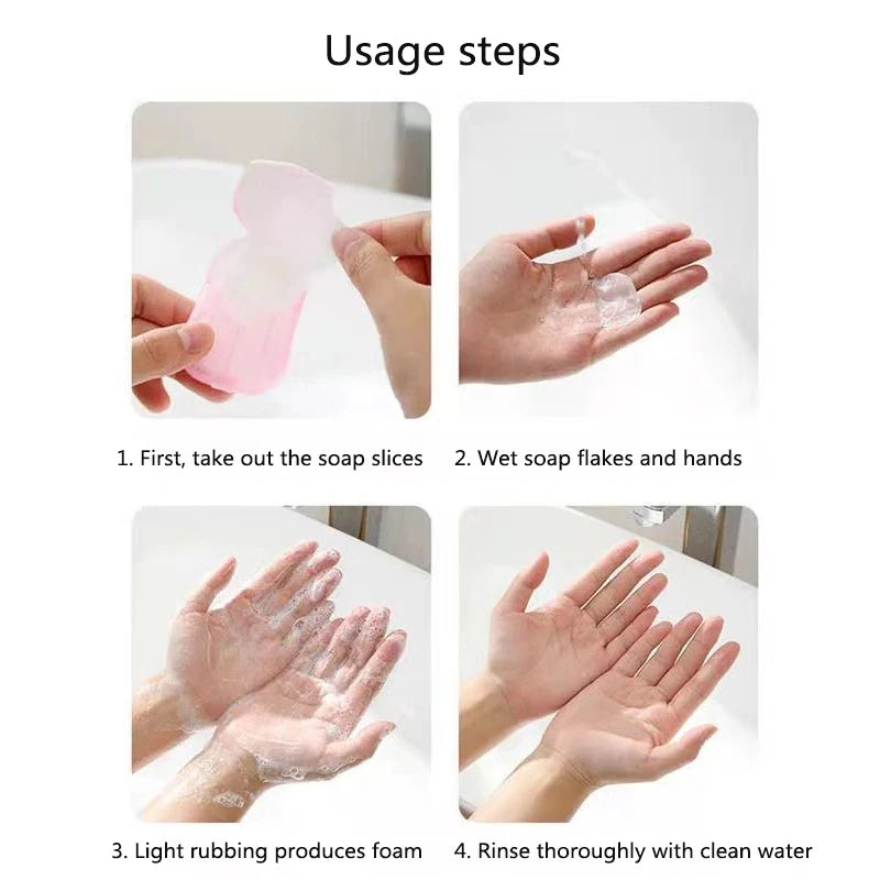 40/60/100 Pcs Soap Paper – Portable Hand Washing Sheets for Travel & Bath